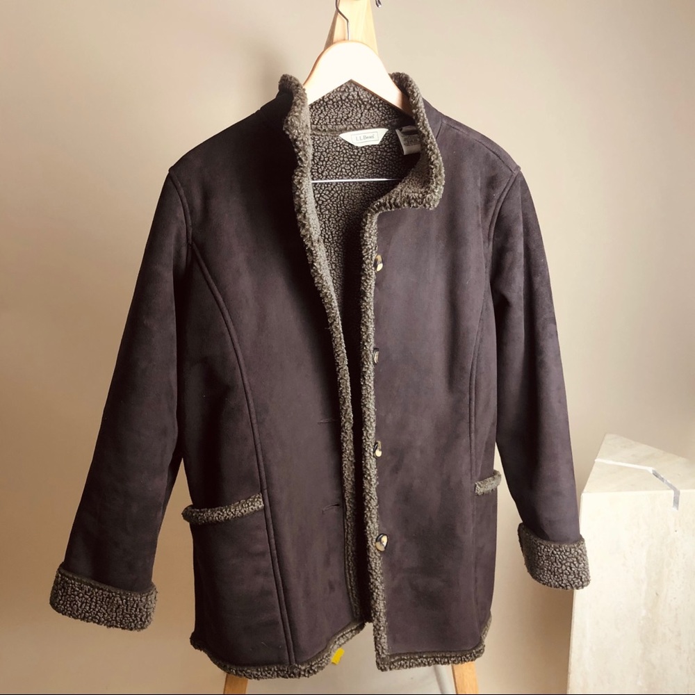 LL bean faux shearling Sherpa chore teddy coat